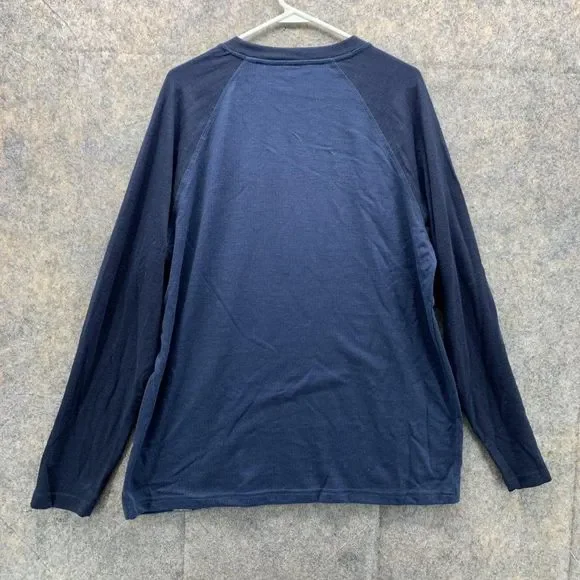 Eddie Bauer Shirt Men's Large Adult Blue Tee Outdoors Polyester Logo - Picture 8 of 12